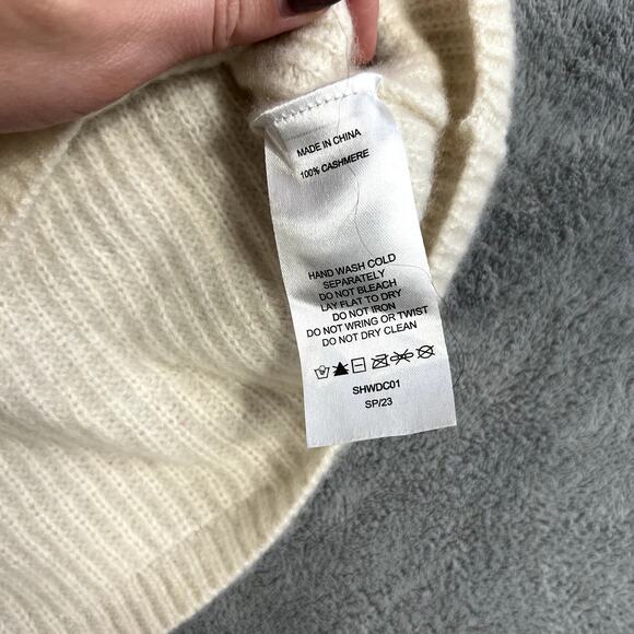 Quince Women's XS 100% Cashmere Sweater White Knit Quiet Luxury - Picture 8 of 9